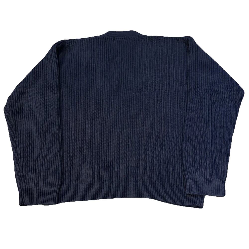 VTG 80s Banana Republic Safari & Travel Navy Cotton Cardigan Sweater Men’s XL* - Picture 4 of 7